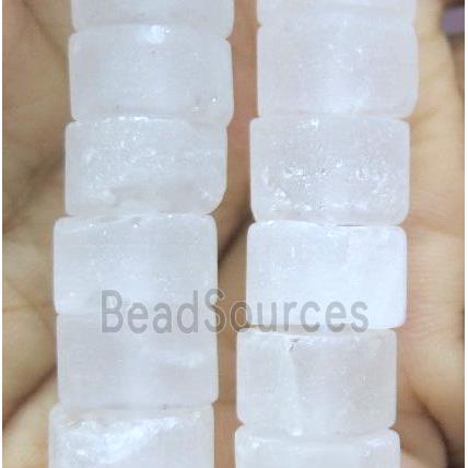 matte clear quartz heishi beads