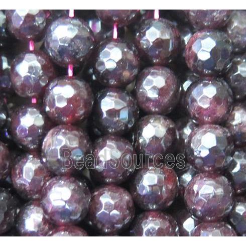 Natural garnet beads, faceted round