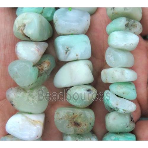 green Australian Chrysoprase chip bead, freeform