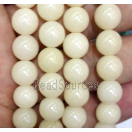 bodhi wood bead, white jade