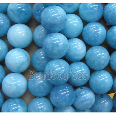 blue sponge quartz bead, round