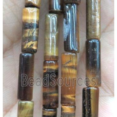 yellow Tiger eye stone tube beads