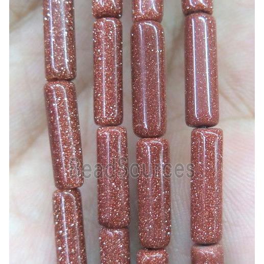 gold sandstone tube beads