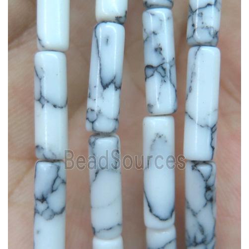 white turquoise tube beads, dye