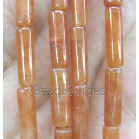 red aventurine tube beads