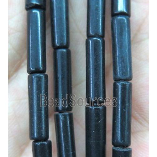 black jade tube beads