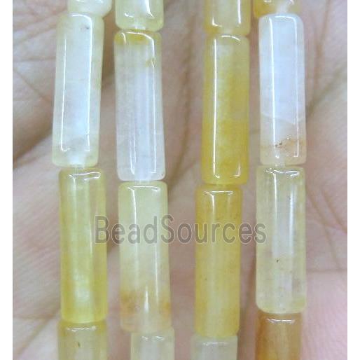 yellow jade tube beads