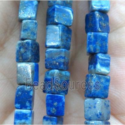 blue Lapis Lazuli cube beads