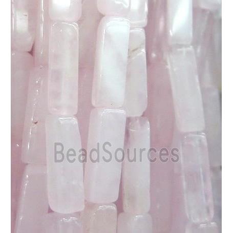 Rose Quartz cuboid beads, pink