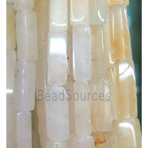 yellow jade cuboid beads