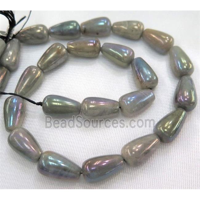 Labradorite bead, teardrop, AB color