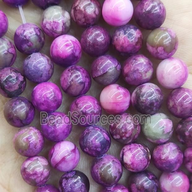 round Sugilite bead, purple dye