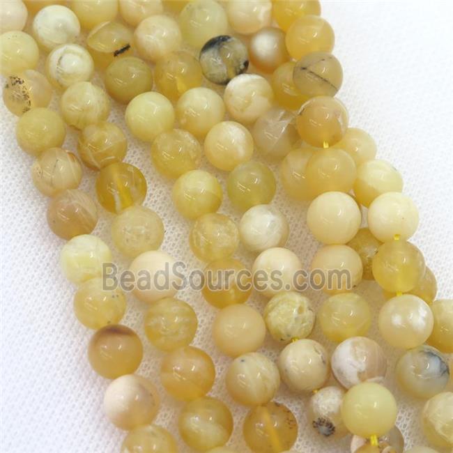 round yellow Opal Jasper beads