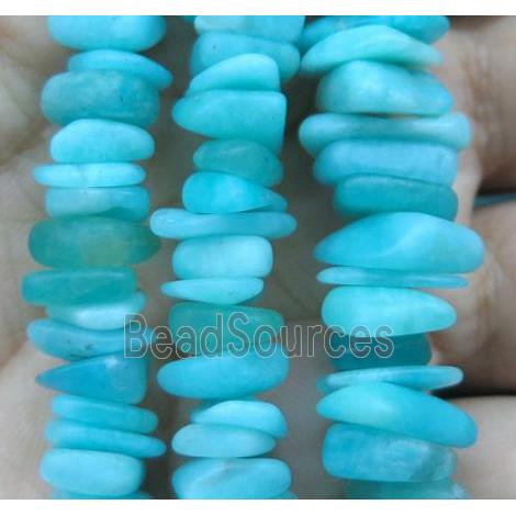 Amazonite chip beads, freeform, blue dye