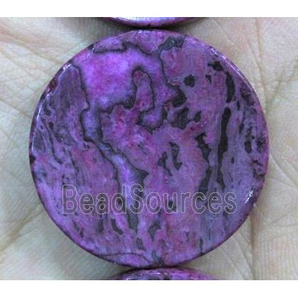 sea sediment jasper, flat rond, purple