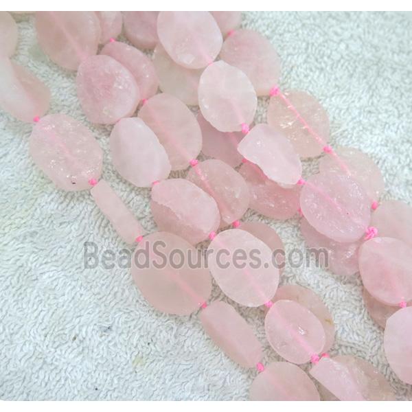 rose quartz bead, freeform