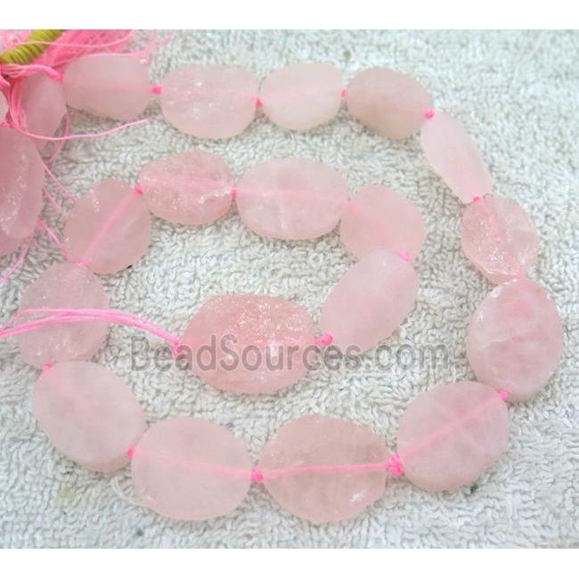 rose quartz bead, freeform