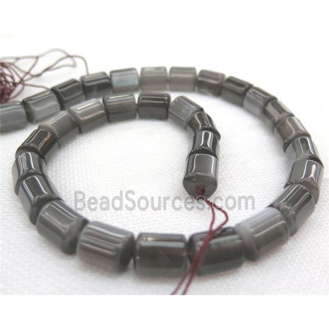 gray MoonStone bead, 3faces tube