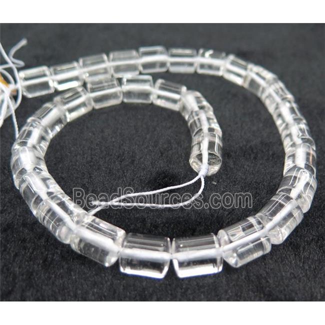 Clear Quartz beads, 3faces tube