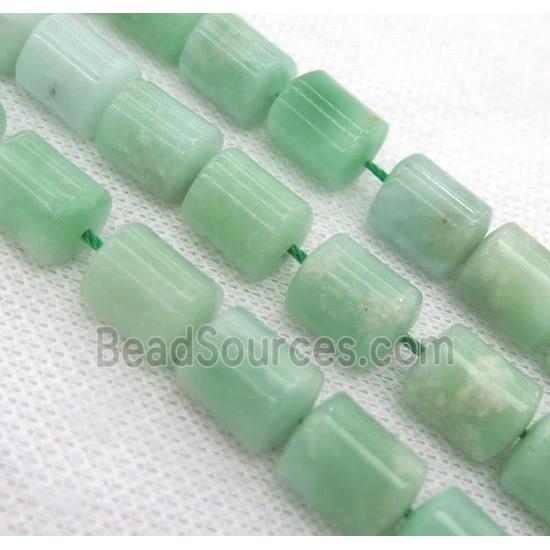 green Burman Chrysoprase beads, 3faces tube