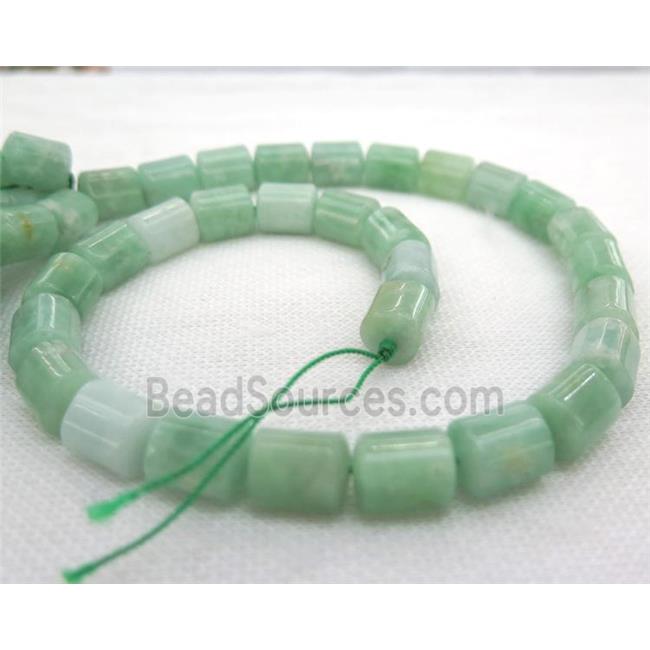 green Burman Chrysoprase beads, 3faces tube