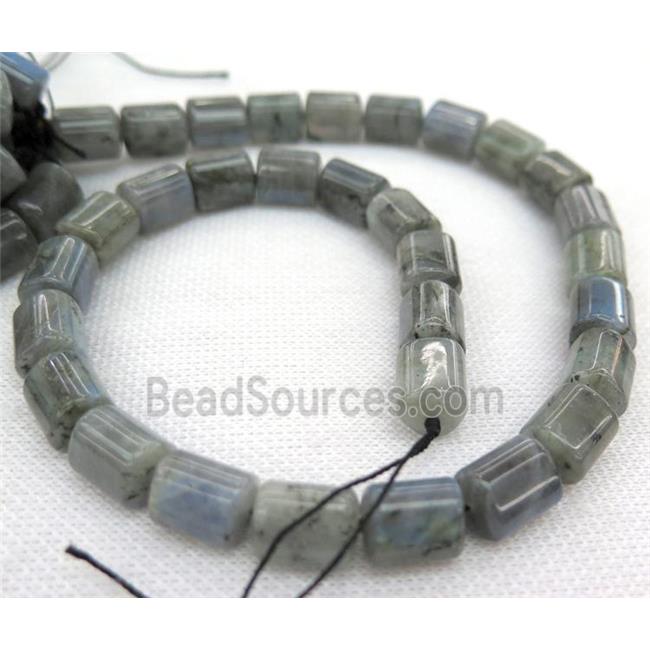 Labradorite bead, 3faces tube