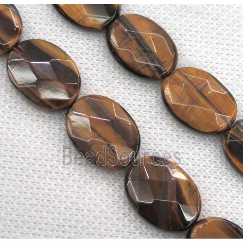 tiger eye stone bead, faceted oval