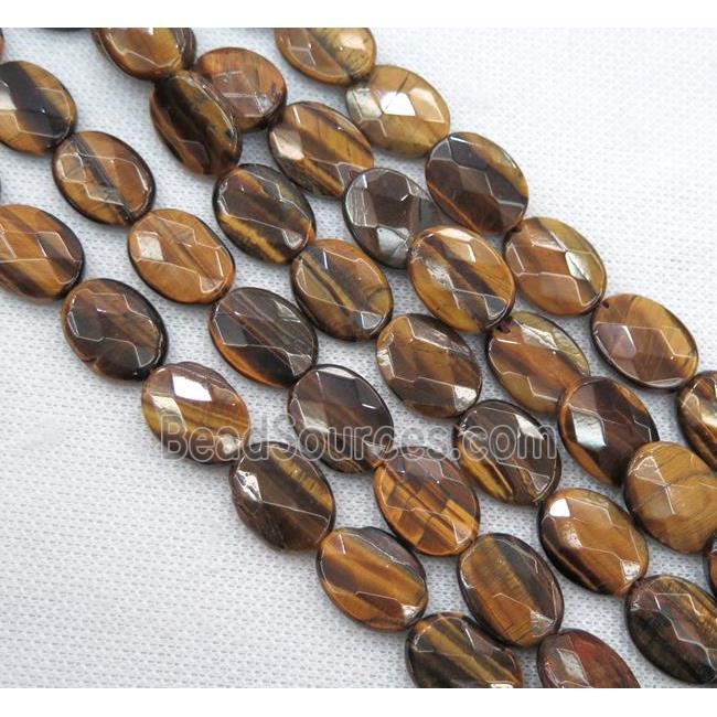 tiger eye stone bead, faceted oval