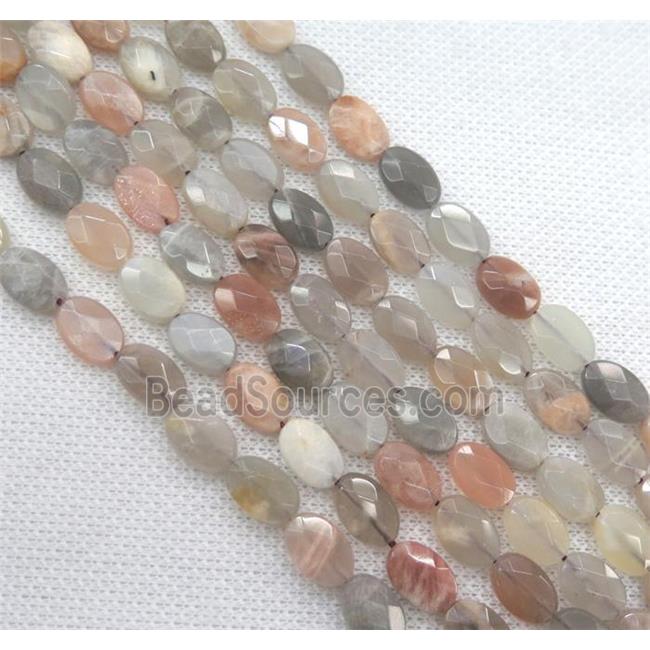 gray moonStone beads, faceted oval