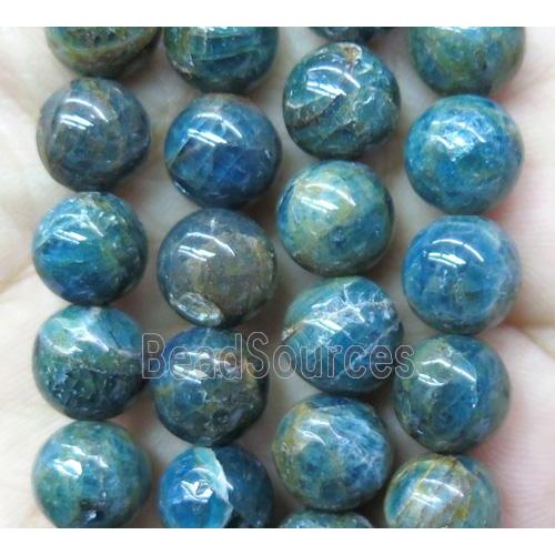 round Apatite bead, blue