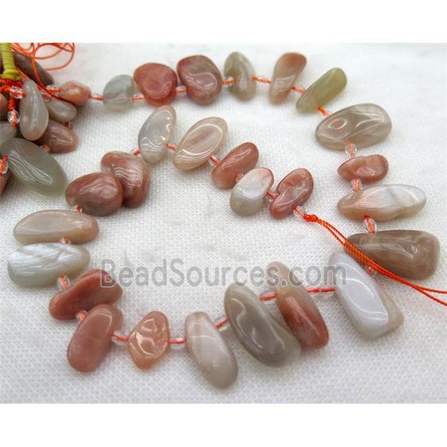 orange moonstone collar bead, freeform