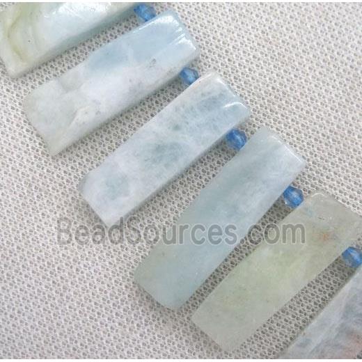 Aquamarine stick beads, blue