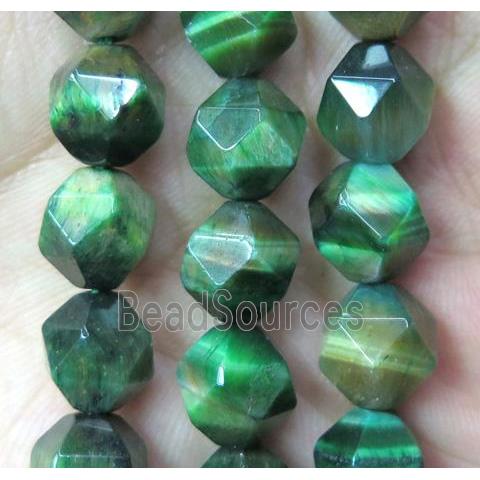 green Tiger Eye Stone beads cut round