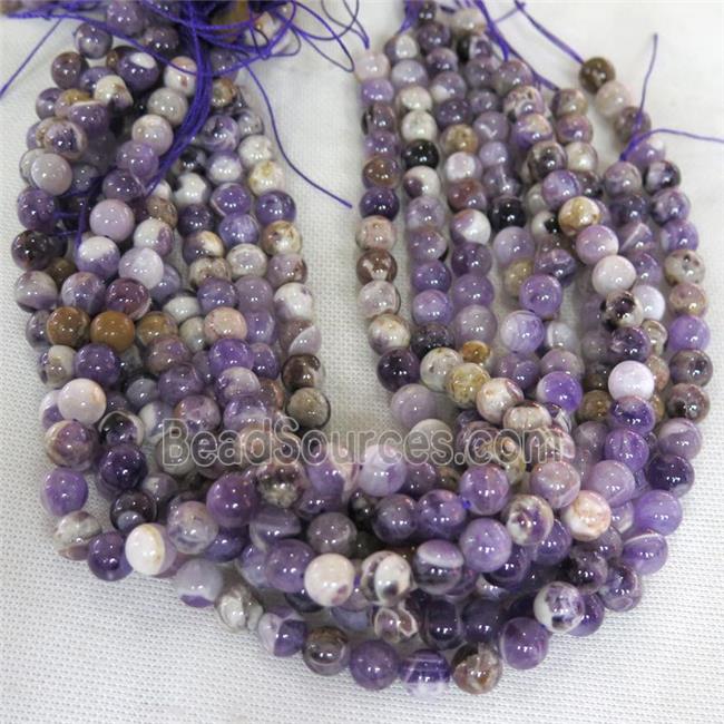 Dogtooth Amethyst beads, round