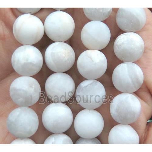 round matte White Crazy Agate Beads