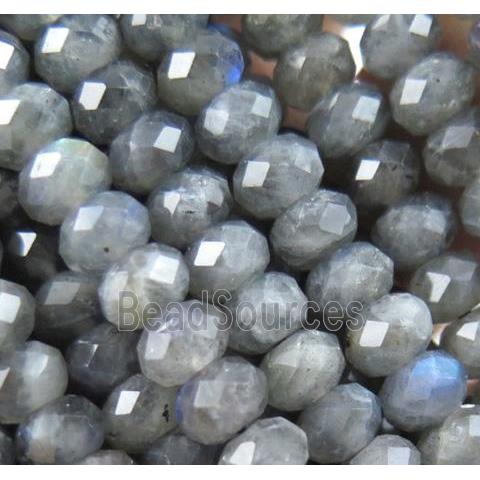 labradorite beads, faceted rondelle