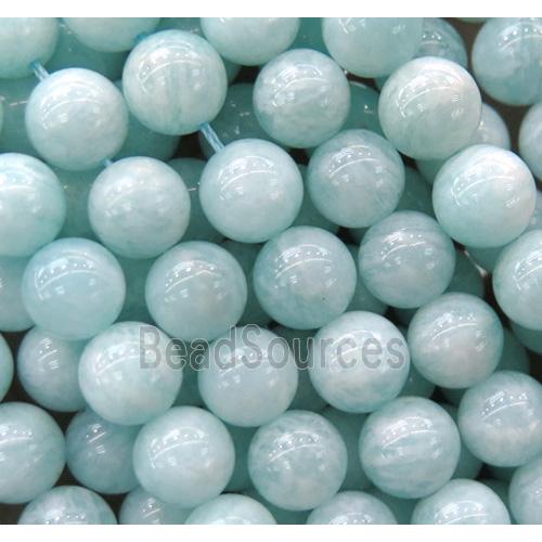 blue Peruvian Amazonite beads, round