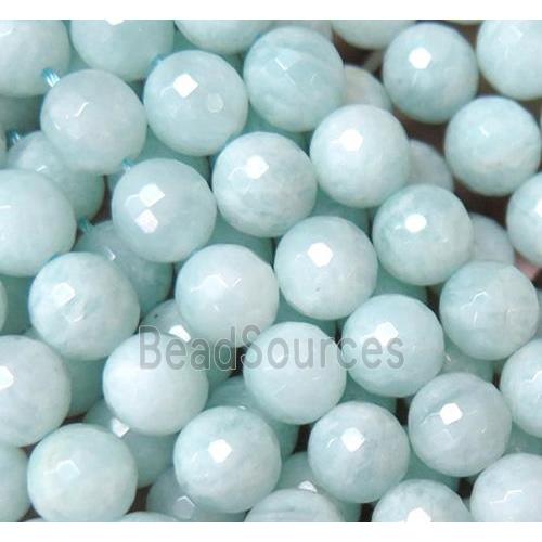 Peruvian Amazonite beads, faceted round, blue