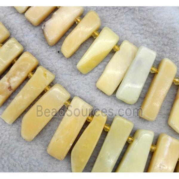 Lemon jade collar beads, stick, yellow