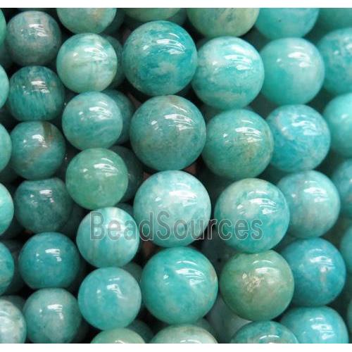 round Amazonite beads, green