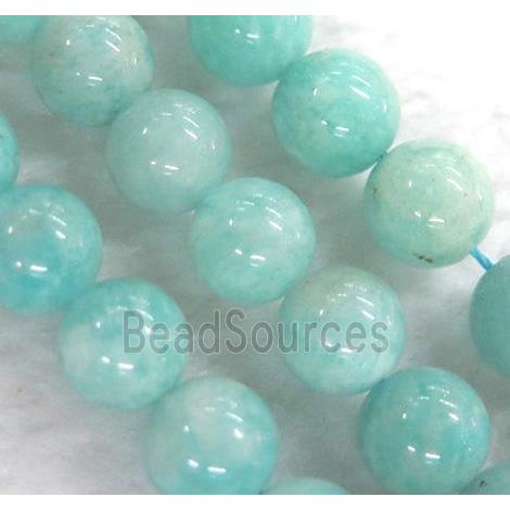 round amazonite beads, green