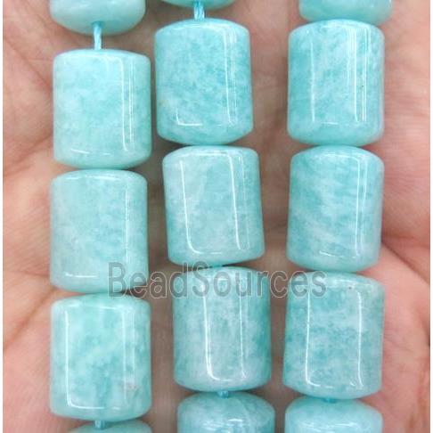 Amazonite beads, 3faces tube, green