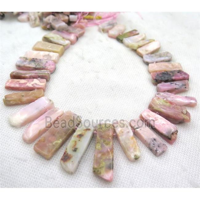 pink opal stick beads