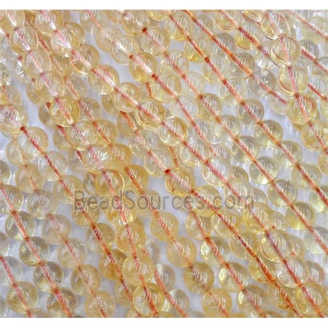 round citrine beads, yellow