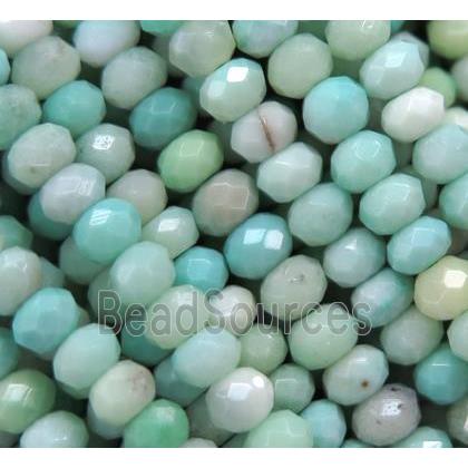 tiny green grass agate beads, faceted rondelle