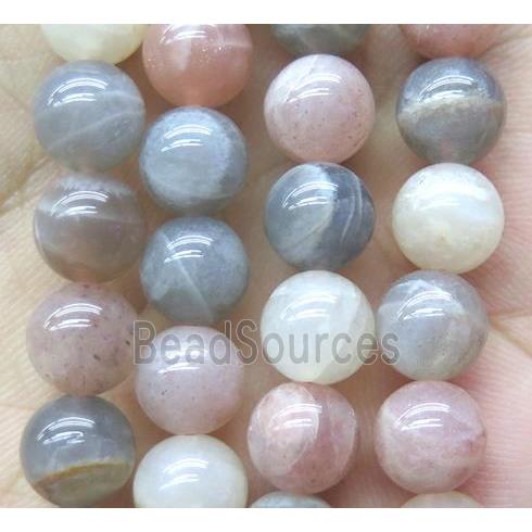 round Moonstone bead, multi-color, A-grade