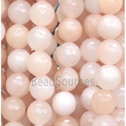 pink aventurine beads, faceted round