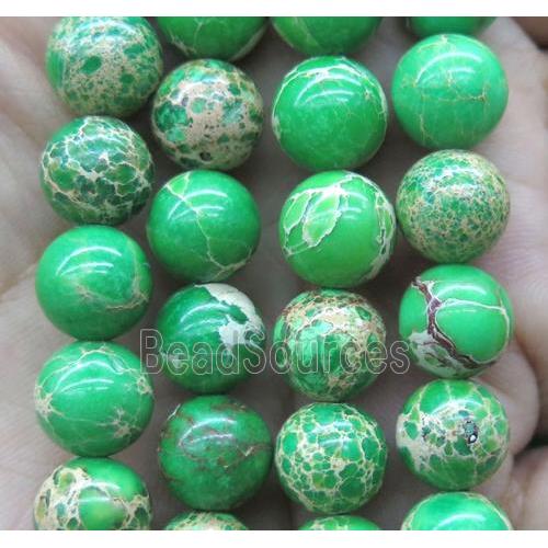 appleGreen Sea Sediment Jasper bead, round