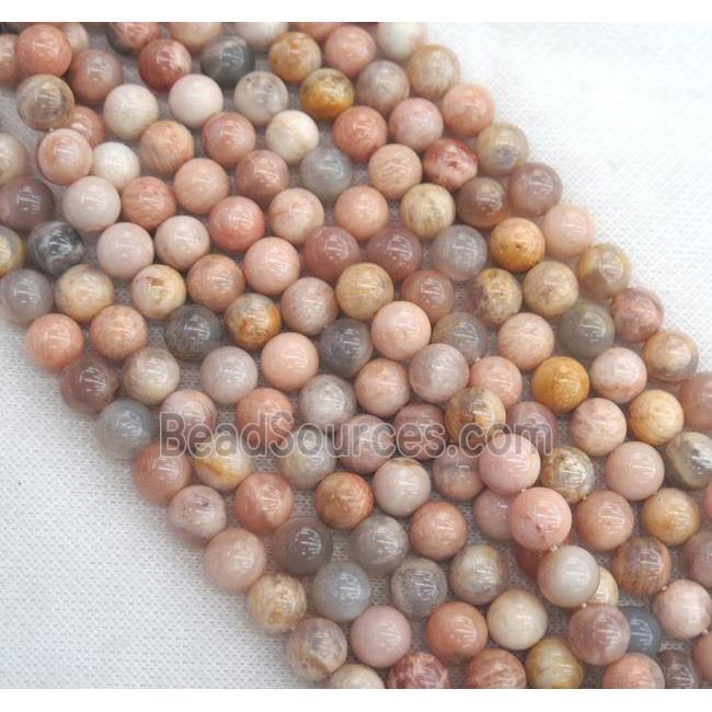 round SunStone Beads, pink