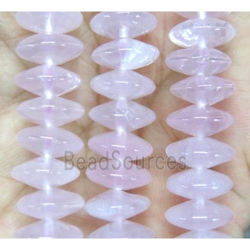 Rose Quartz Beads, pink, rondelle